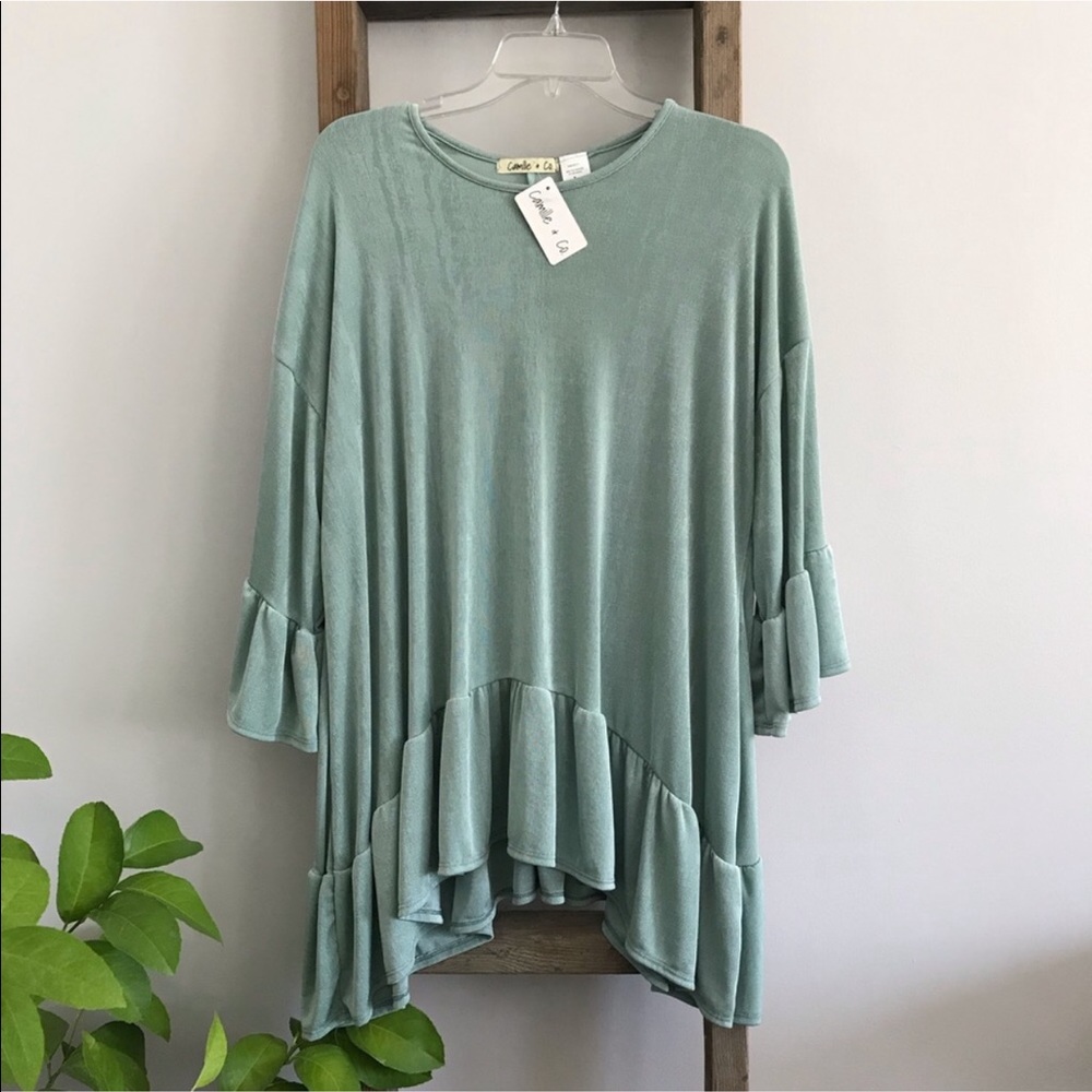 NWT 🆕 Light Blue Ruffle Top - Picture 6 of 8
